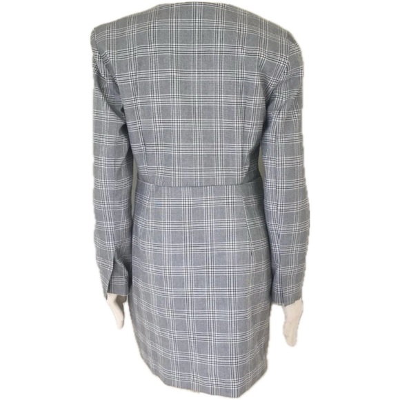 🖤 Zara Gray Plaid Mini Dress Blazer Style | Size XL | runs small - Picture 4 of 11